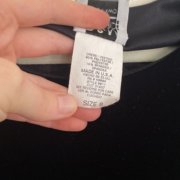 Vintage black velvet midi slip dress 90s - Picture 4 of 5